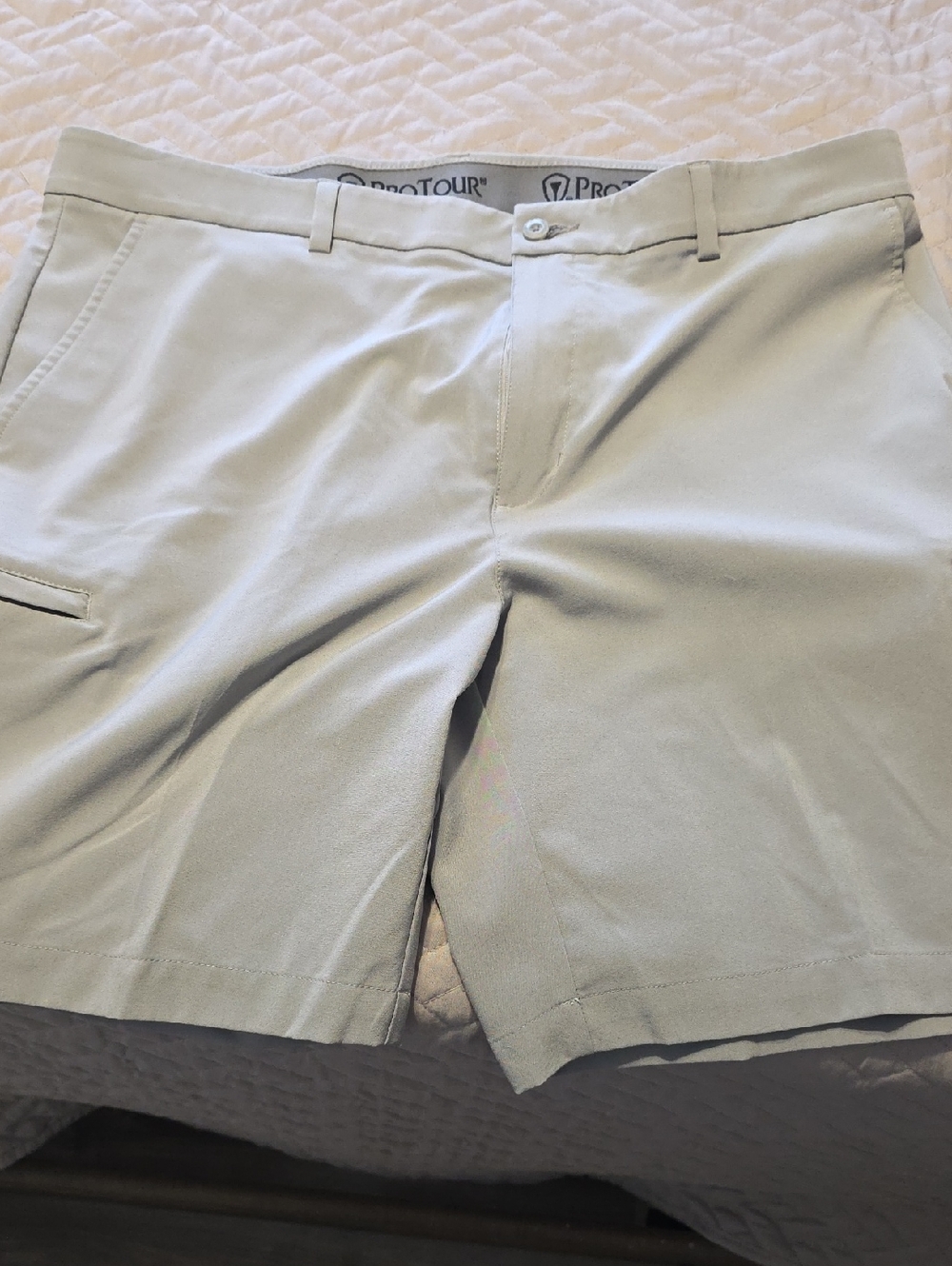 Pro Tour Men's Light Gray Flat Front Performance Shorts